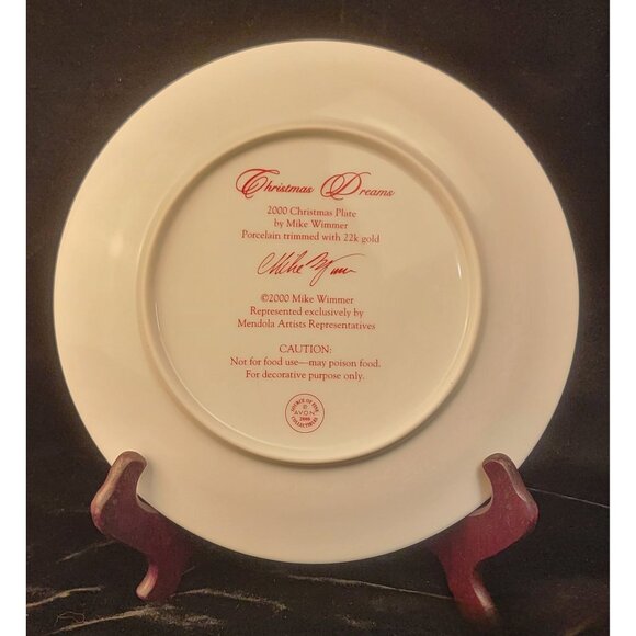 Antique Avon Porcelain Christmas Plate "Christmas Dreams" - Picture 8 of 10